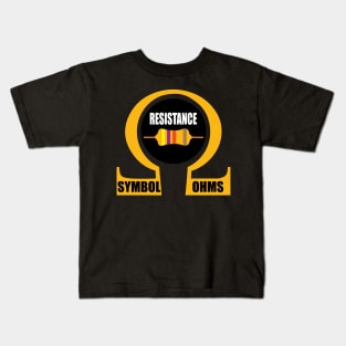 Resistance ohms symbol and Resistor Design for Electrical engineering Students and Electricians and engineers Kids T-Shirt